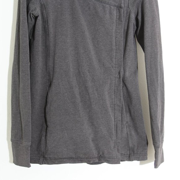 Lululemon Coast Wrap II Heathered Black Gray Cardigan Sweater Open Front Size 6 - Picture 6 of 15
